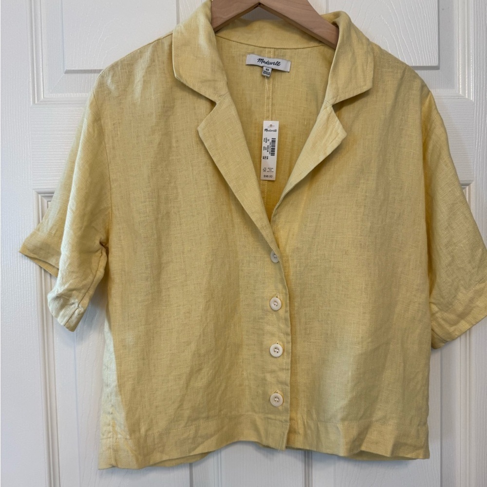 Madewell lite Yellow Short Sleeve Top - Picture 4 of 5